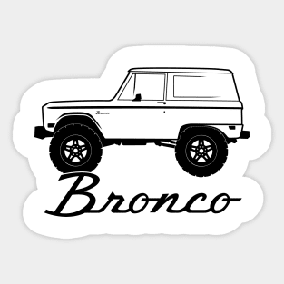 1966-1977 Ford Bronco Side, w Tires, Black Print Sticker